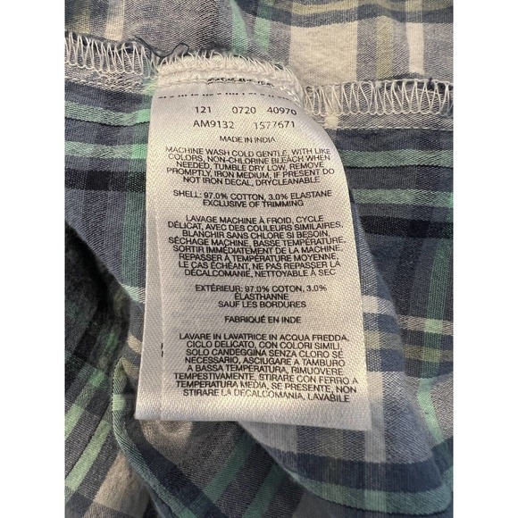 COLUMBIA Mens Shirt Blue Green Plaid Short Sleeve Button Up Regular Fit Sz Large - Picture 5 of 5